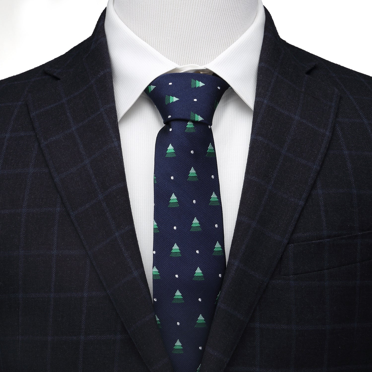 Holiday Tree Print Tie and Sock Gift Set in Navy - Image 4