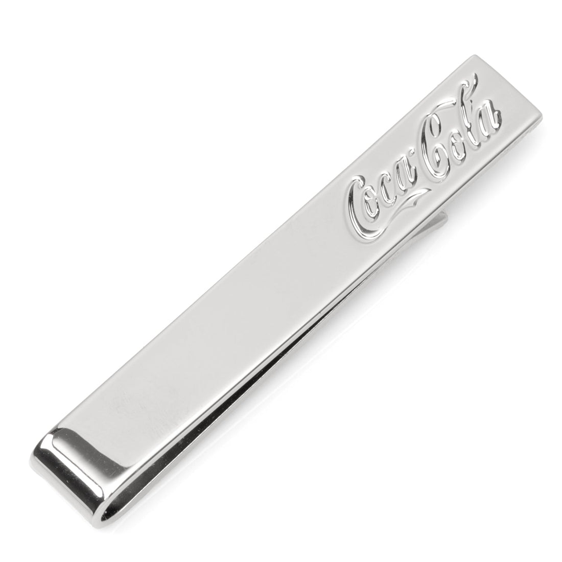 Coca-Cola Hidden Message Tie Bar Silver Tone Metal - Image 2