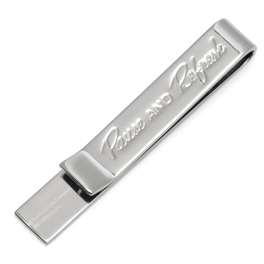 Coca-Cola Hidden Message Tie Bar Silver Tone Metal - Image 3