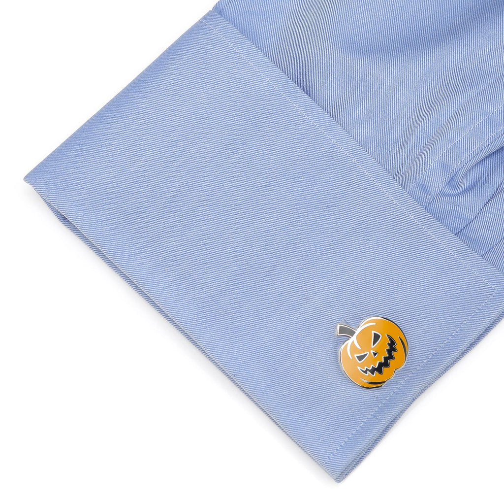 Jack-O-Lantern Pumpkin Halloween Cufflinks in Orange and Black - Image 3