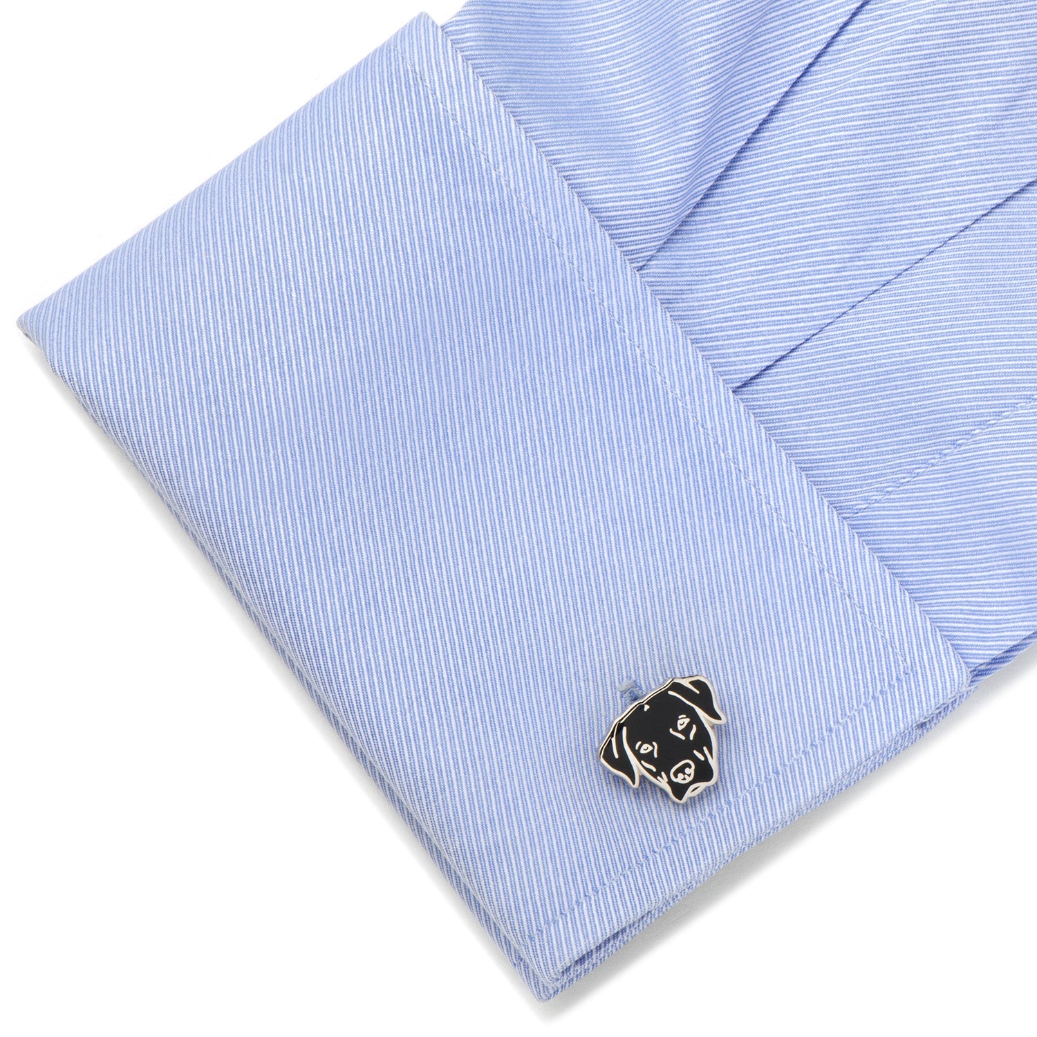 Black Labrador Retriever Dog Breed Cufflinks in Silver Tone - Image 3