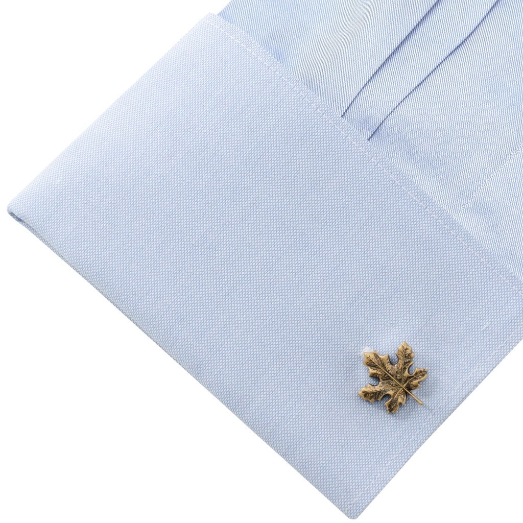 Bronze Maple Leaf 3D Cufflinks for Fall and Canadian Pride - Image 3