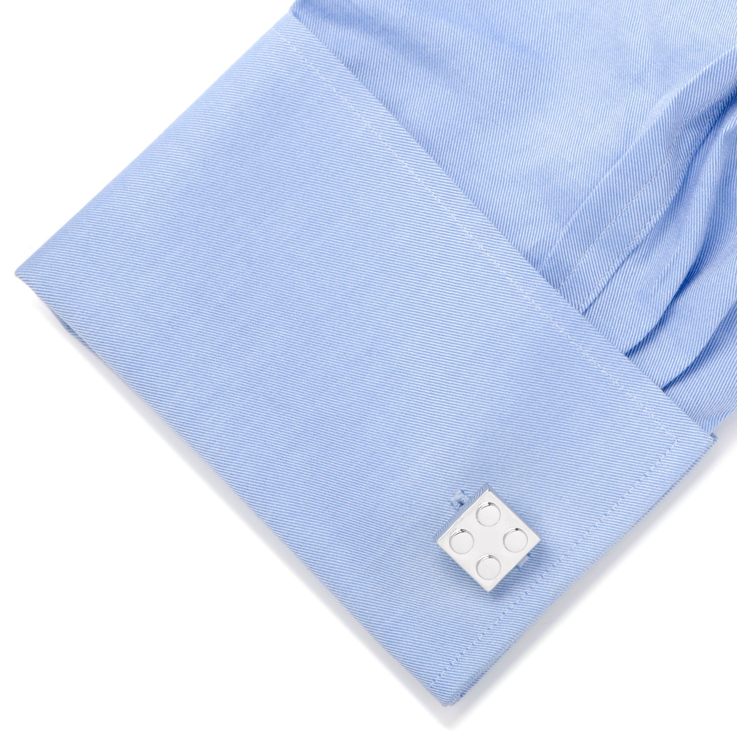 Silver Building Block Cufflinks for Playful Office Style - Image 3