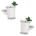Mint Julep Novelty Cufflinks Silver White and Green