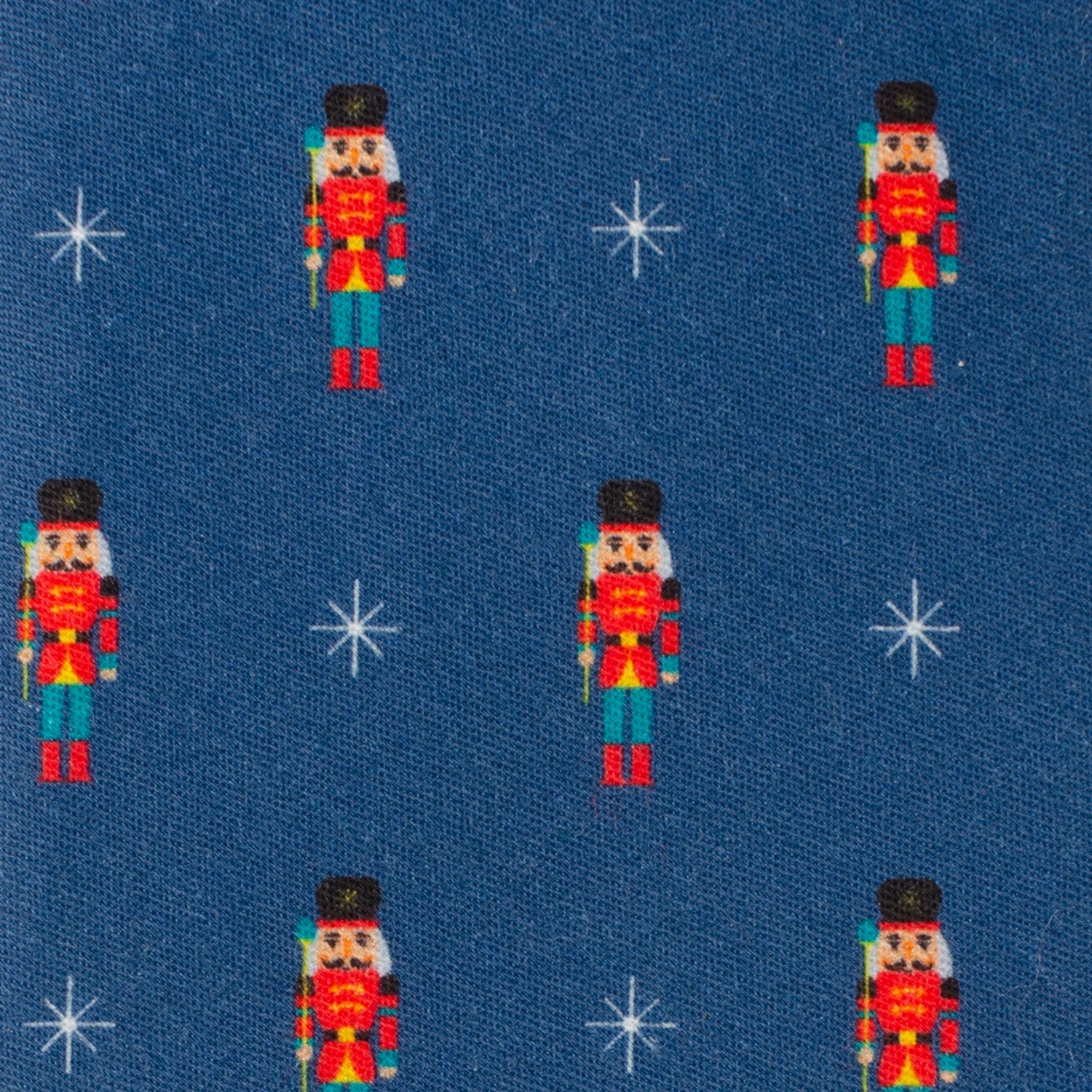 Nutcracker Holiday Print Navy Blue Cotton Men's Tie - Image 4