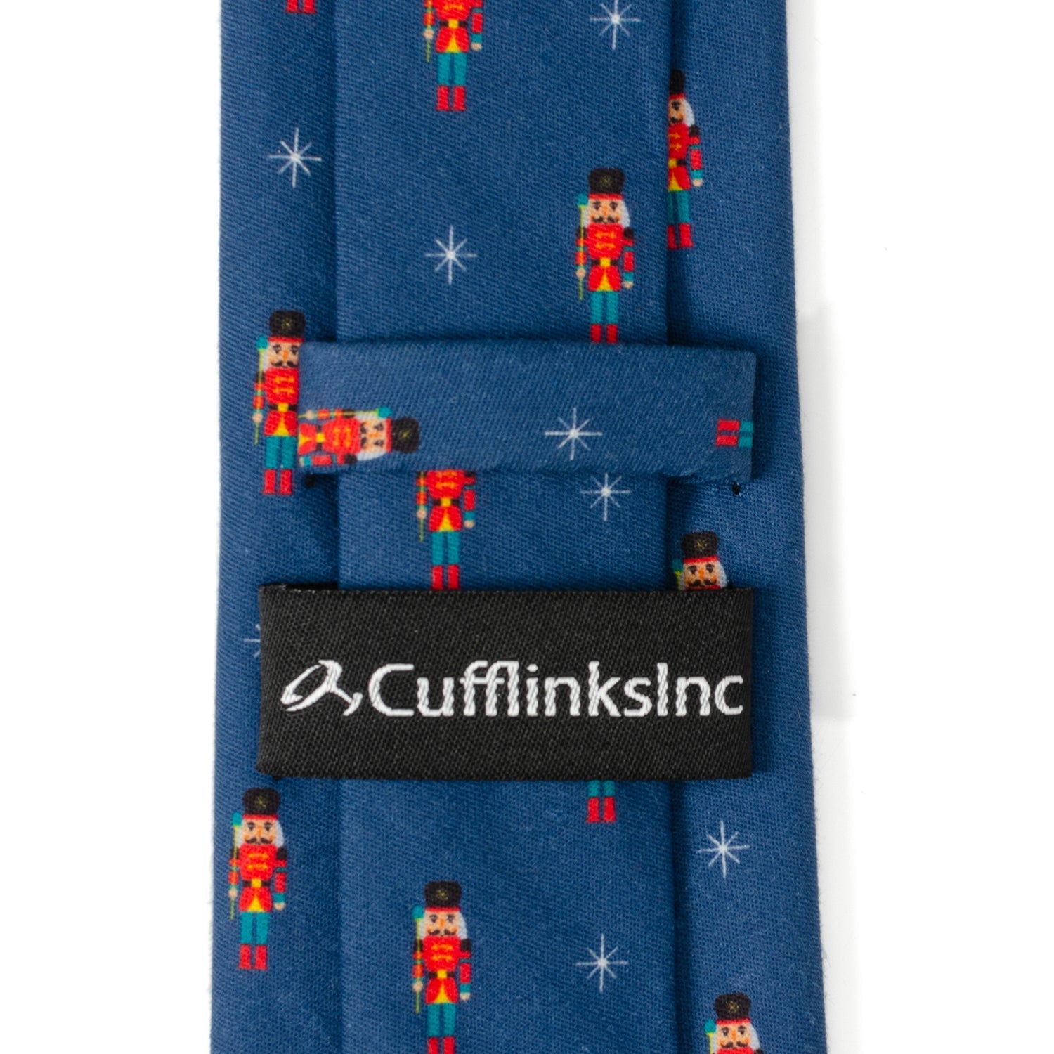 Nutcracker Holiday Print Navy Blue Cotton Men's Tie - Image 5