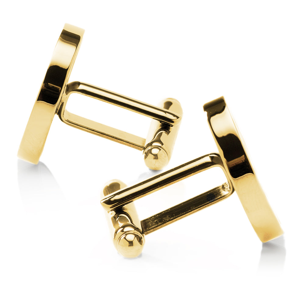New York State Seal Cufflinks in Gold and Blue - Image 4