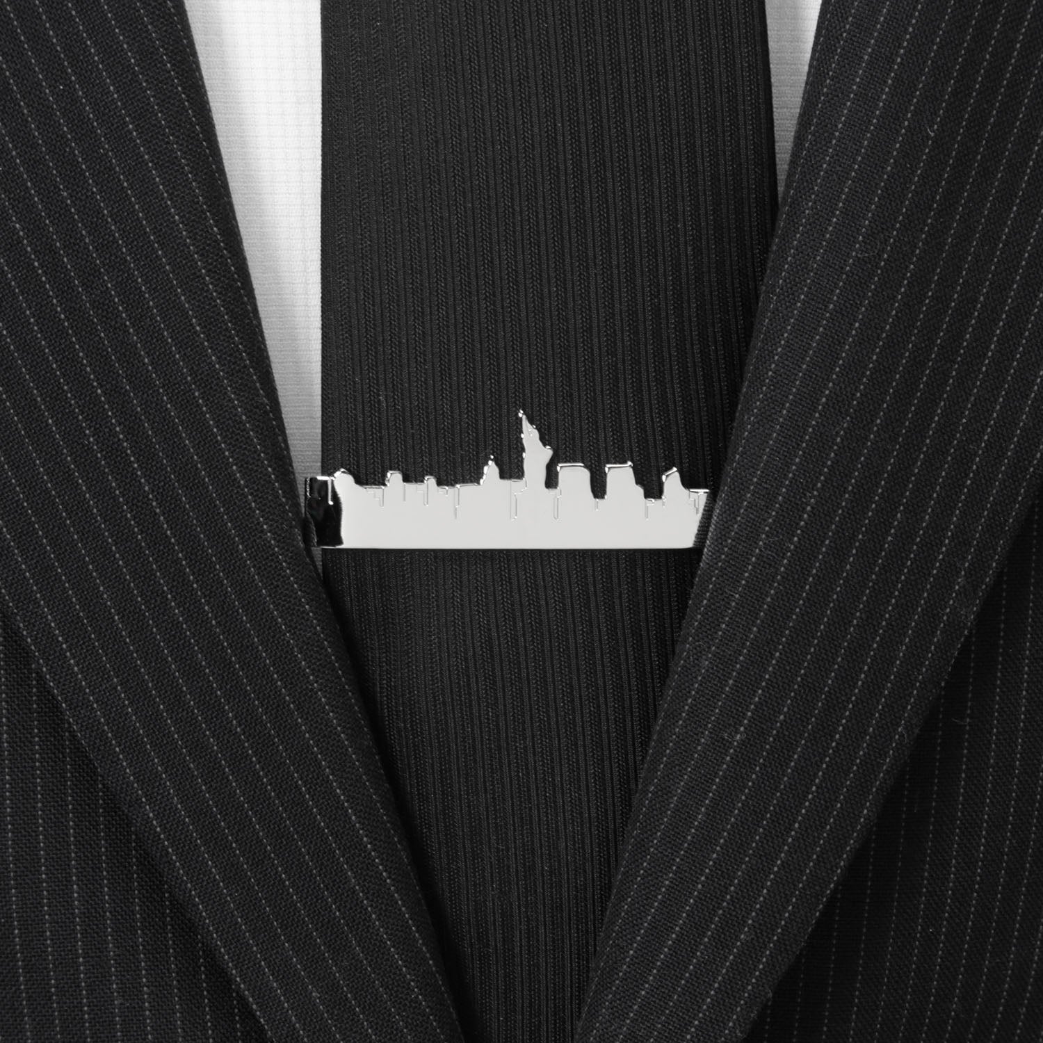 New York Skyline Silver Tone Tie Bar - Image 2