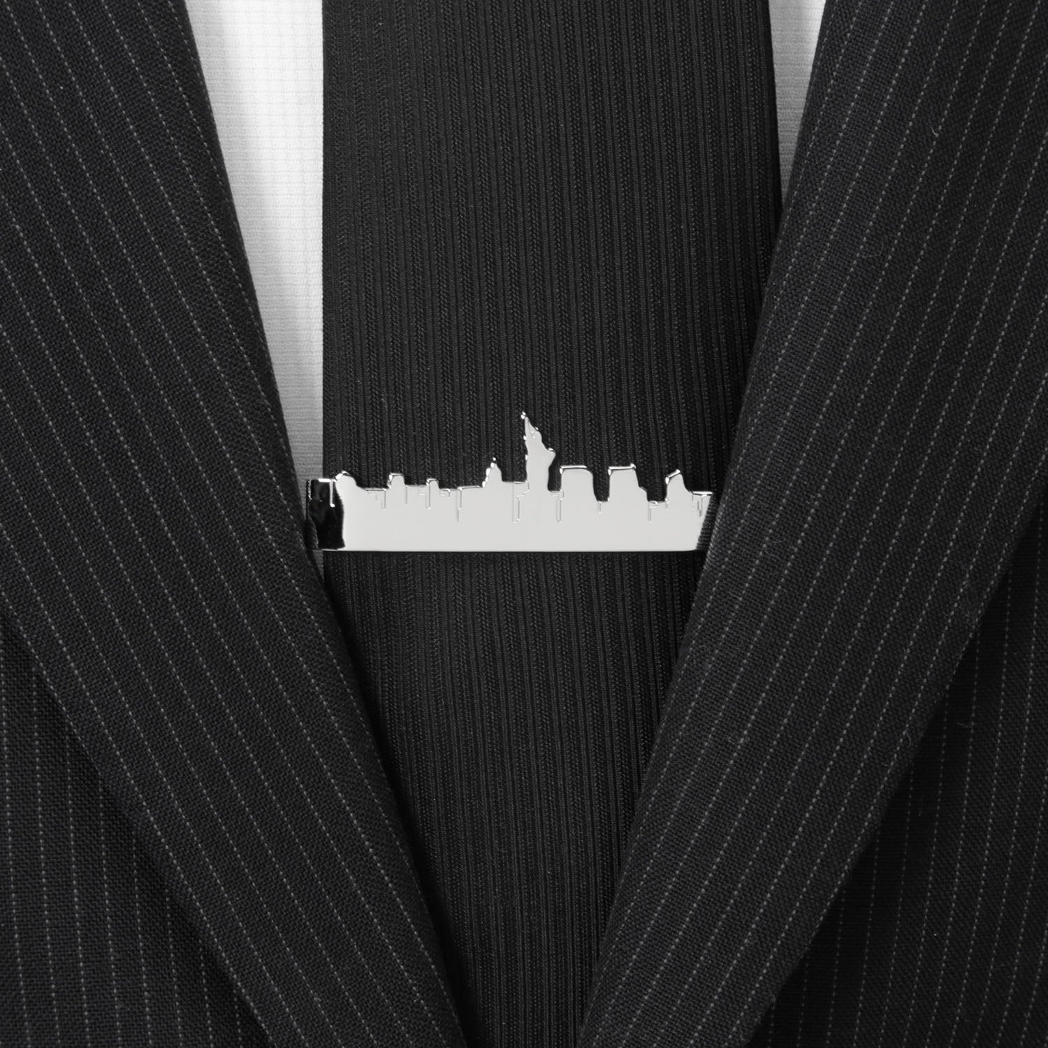 New York Skyline Silver Tone Tie Bar - Image 4