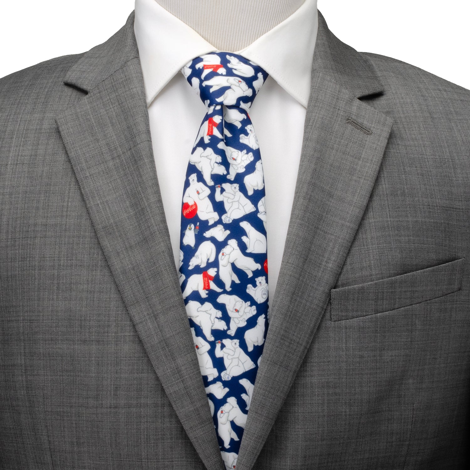 Coca-Cola Polar Bear Navy Blue Men's Necktie - Image 2