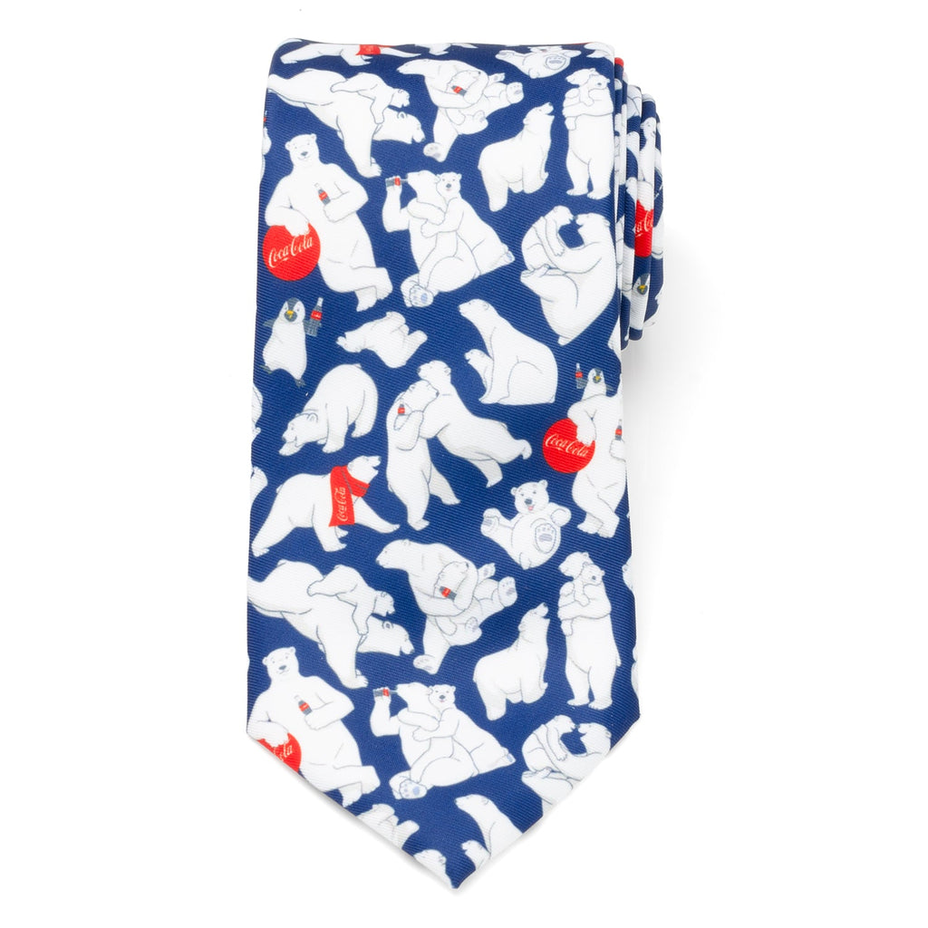 Coca-Cola Polar Bear Navy Blue Men's Necktie - Image 3