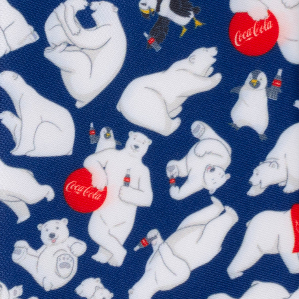 Coca-Cola Polar Bear Navy Blue Men's Necktie - Image 4