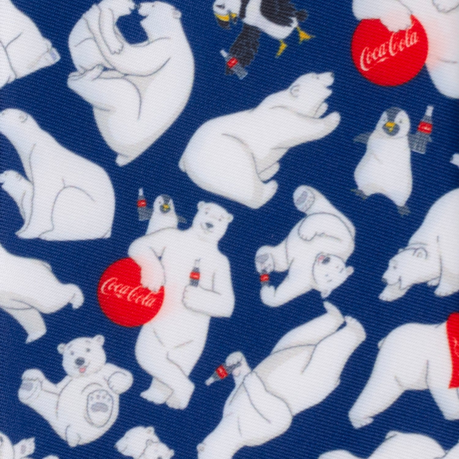 Coca-Cola Polar Bear Navy Blue Men's Necktie - Image 4