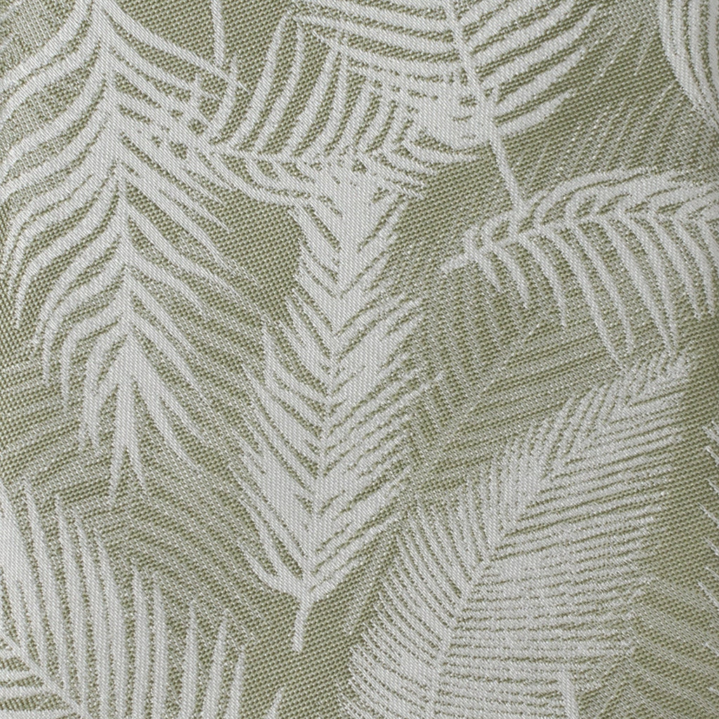 Palm Leaf Light Sage Necktie Silk Blend Tropical Pattern - Image 4