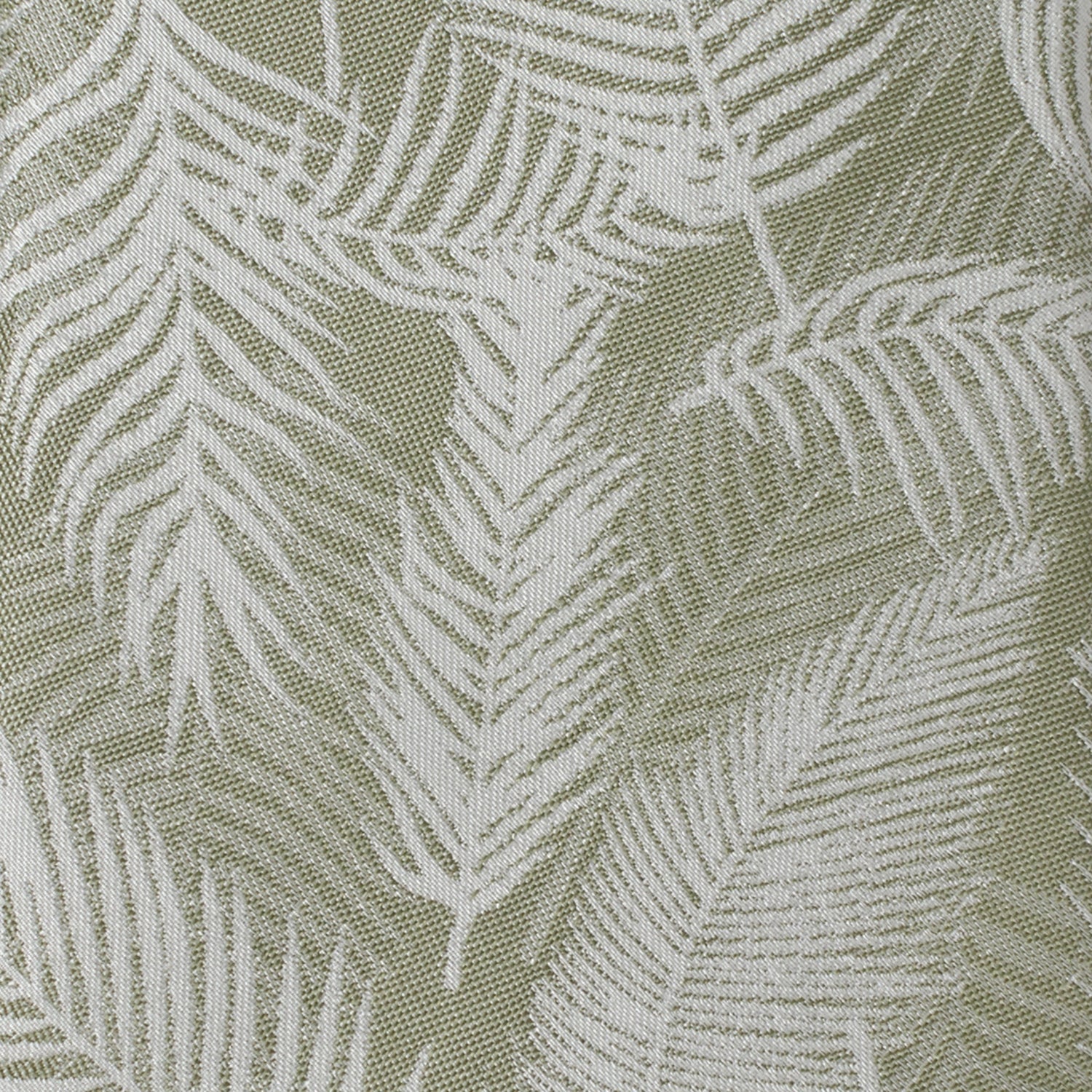 Palm Leaf Light Sage Necktie Silk Blend Tropical Pattern - Image 4