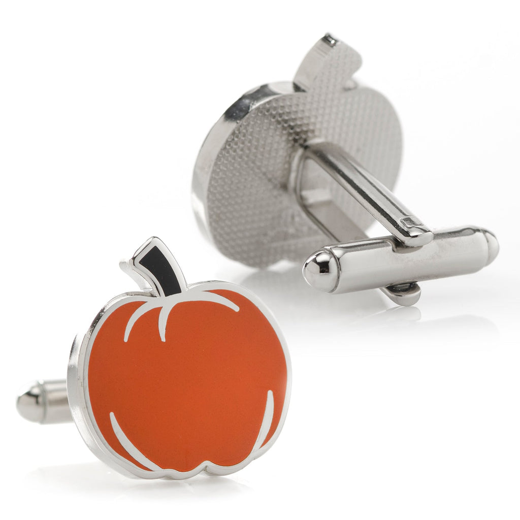 Pumpkin Enamel Cufflinks in Orange and Black - Image 2