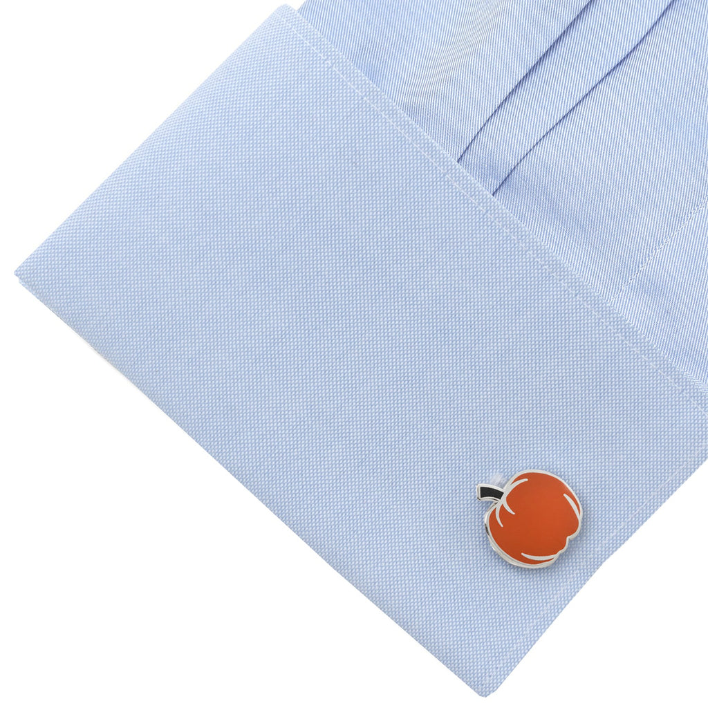 Pumpkin Enamel Cufflinks in Orange and Black - Image 3
