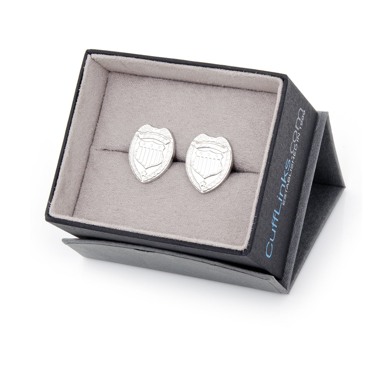 Silver Police Badge Cufflinks for Law Enforcement Supporters - Image 5
