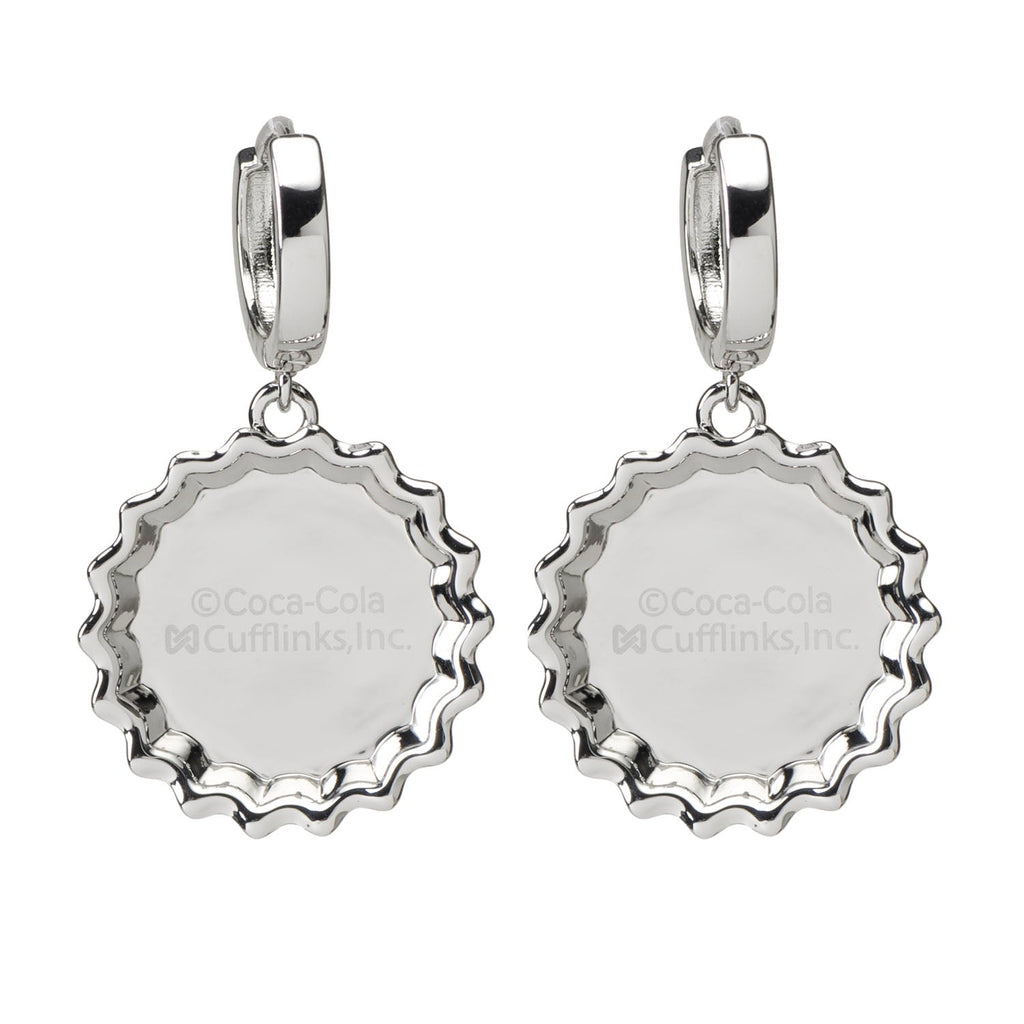 Coca-Cola Red Bottle Cap Dangle Earrings Silver-Tone - Image 2
