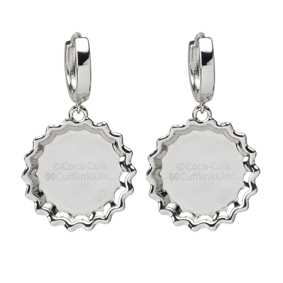 Coca-Cola Red Bottle Cap Dangle Earrings Silver-Tone - Image 2