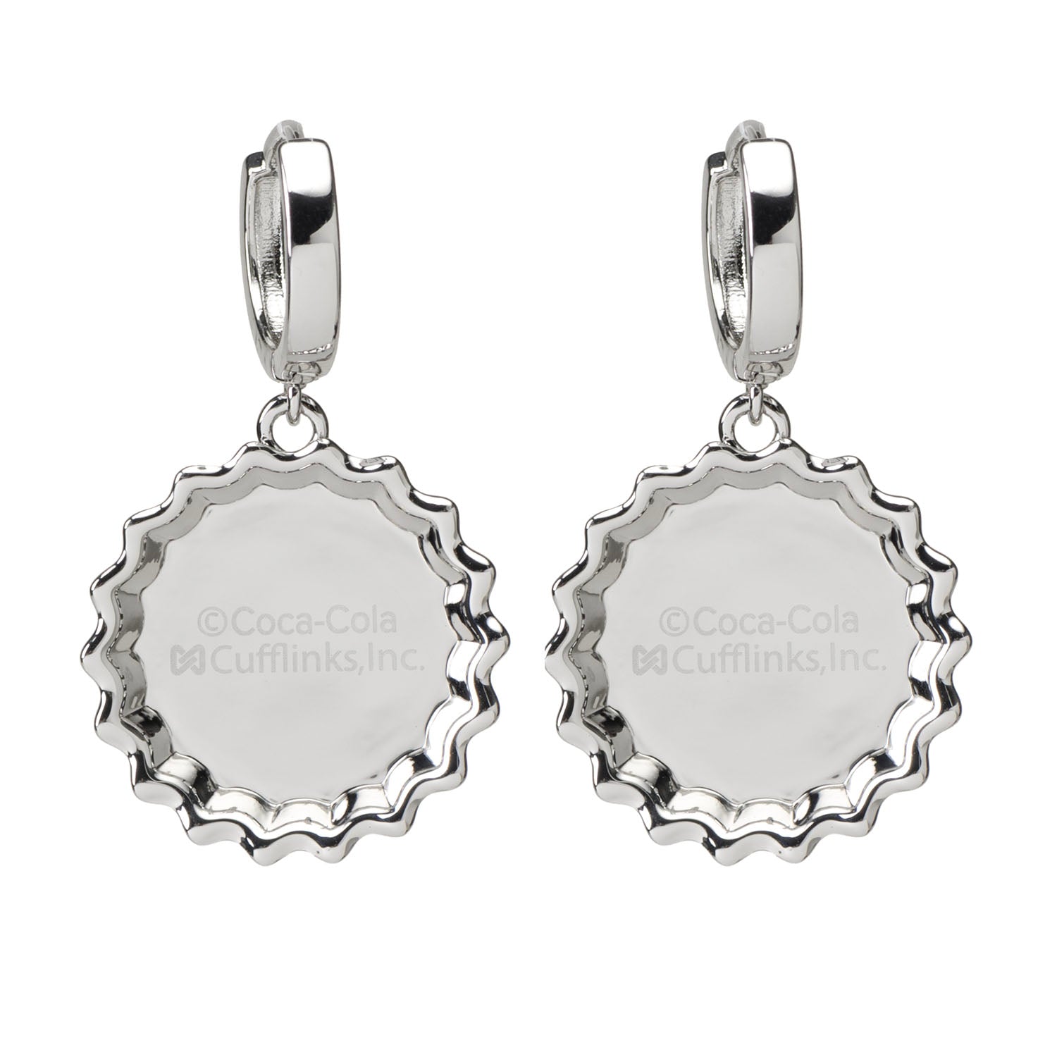Coca-Cola Red Bottle Cap Dangle Earrings Silver-Tone - Image 2