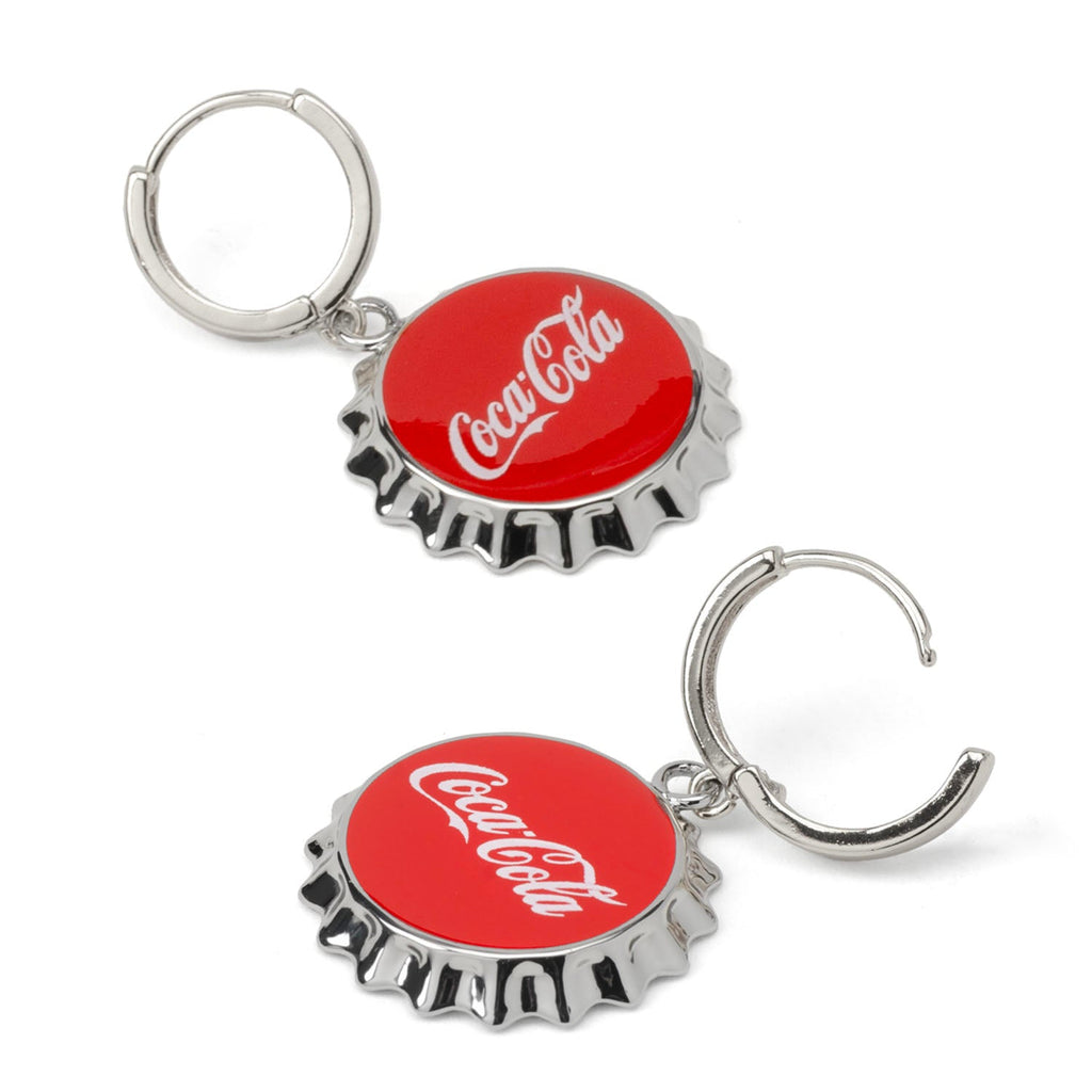 Coca-Cola Red Bottle Cap Dangle Earrings Silver-Tone - Image 3