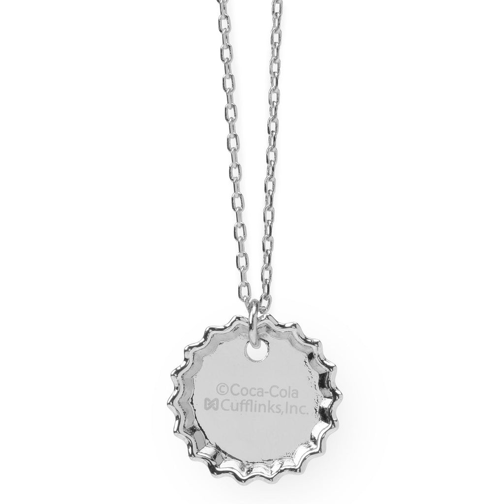 Coca-Cola Red Bottle Cap Pendant Necklace in Silver-Tone