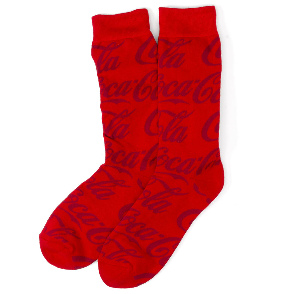 Coca-Cola Logo Pattern Red Dress Socks - Image 2