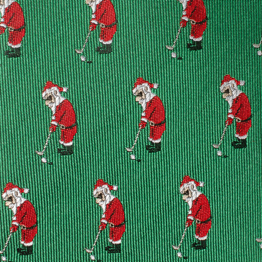 Santa Golf Par-Tee Novelty Holiday Tie in Kelly Green - Image 4