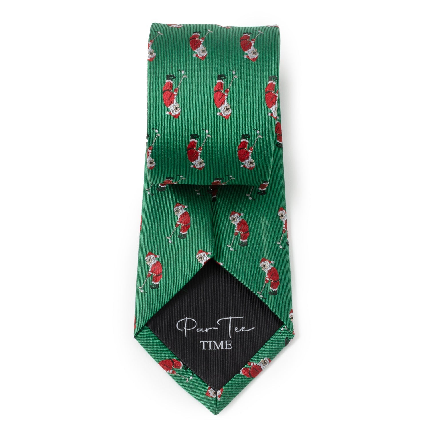Santa Golf Par-Tee Novelty Holiday Tie in Kelly Green - Image 6