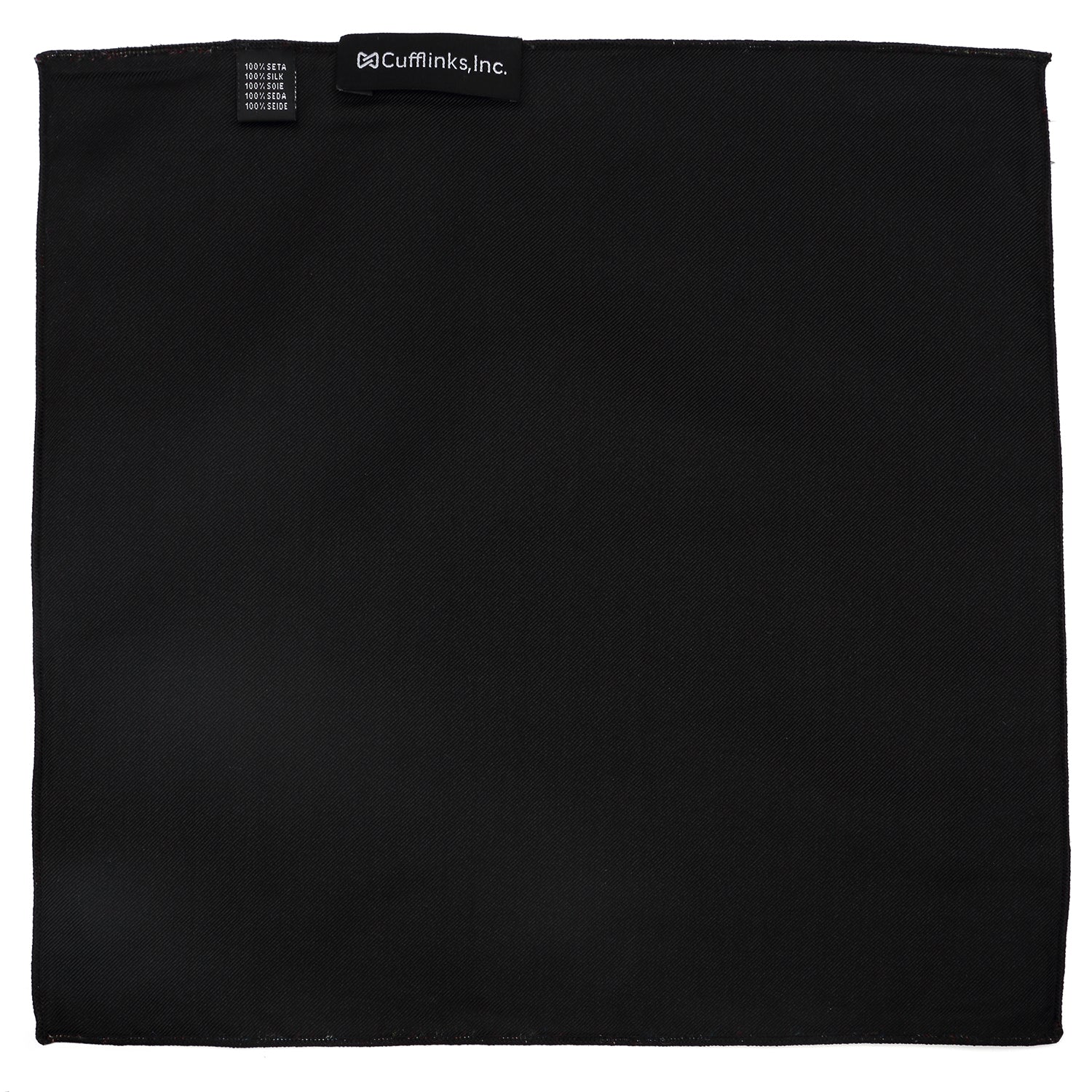 Silk Sugar Skull Pocket Square in Black with Red Rose Pattern - Image 2
