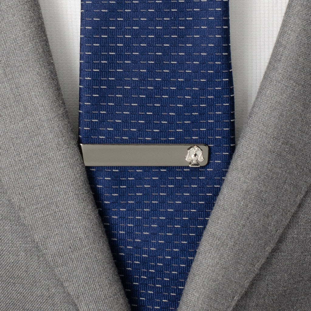 Scale of Justice Tie Bar in Gunmetal Silver Finish - Image 2