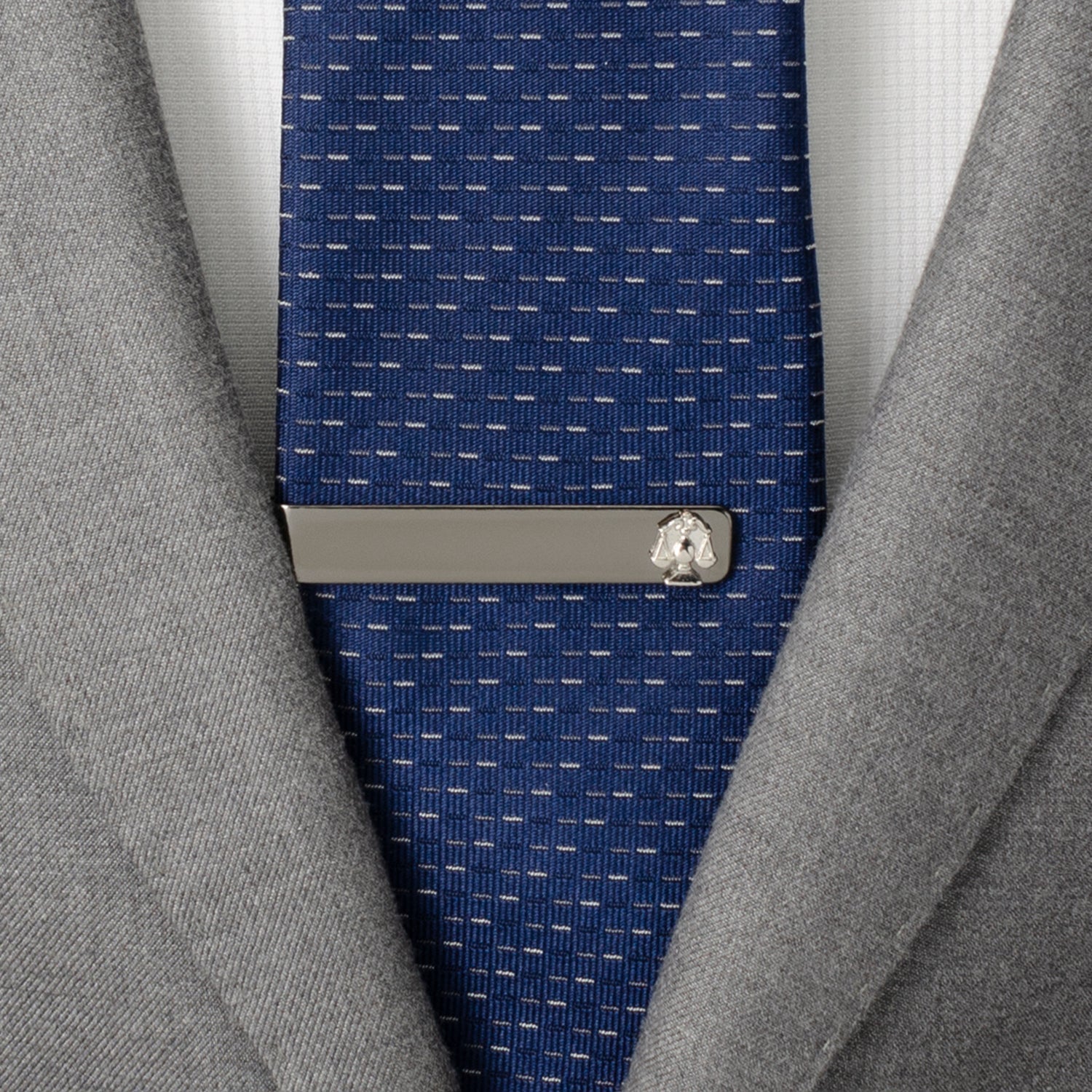 Scale of Justice Tie Bar in Gunmetal Silver Finish - Image 2