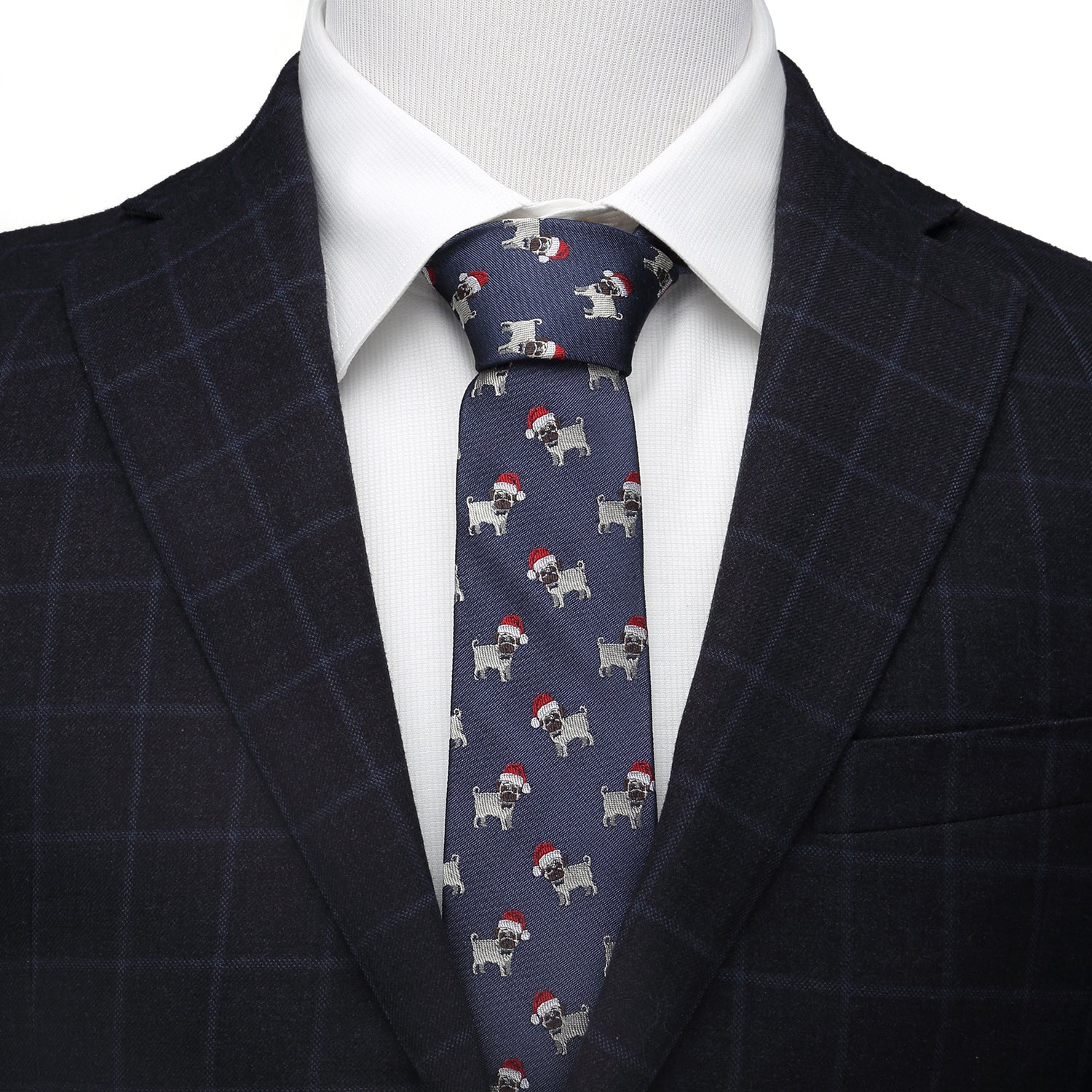 Santa Pug Silk Necktie and Cufflinks Holiday Gift Set - Image 5