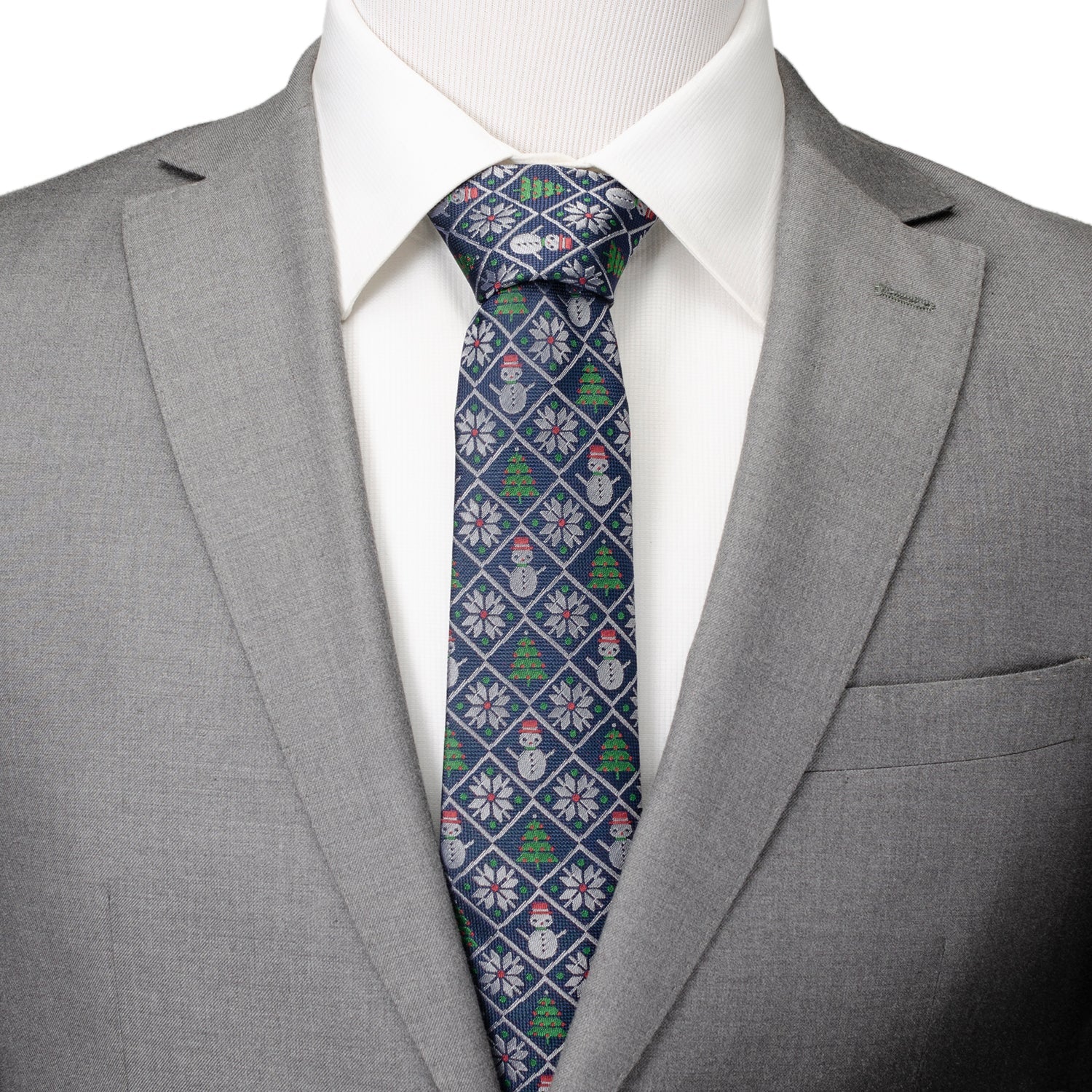 Sweater Weather Blue Holiday Men's Silk Necktie - Image 2