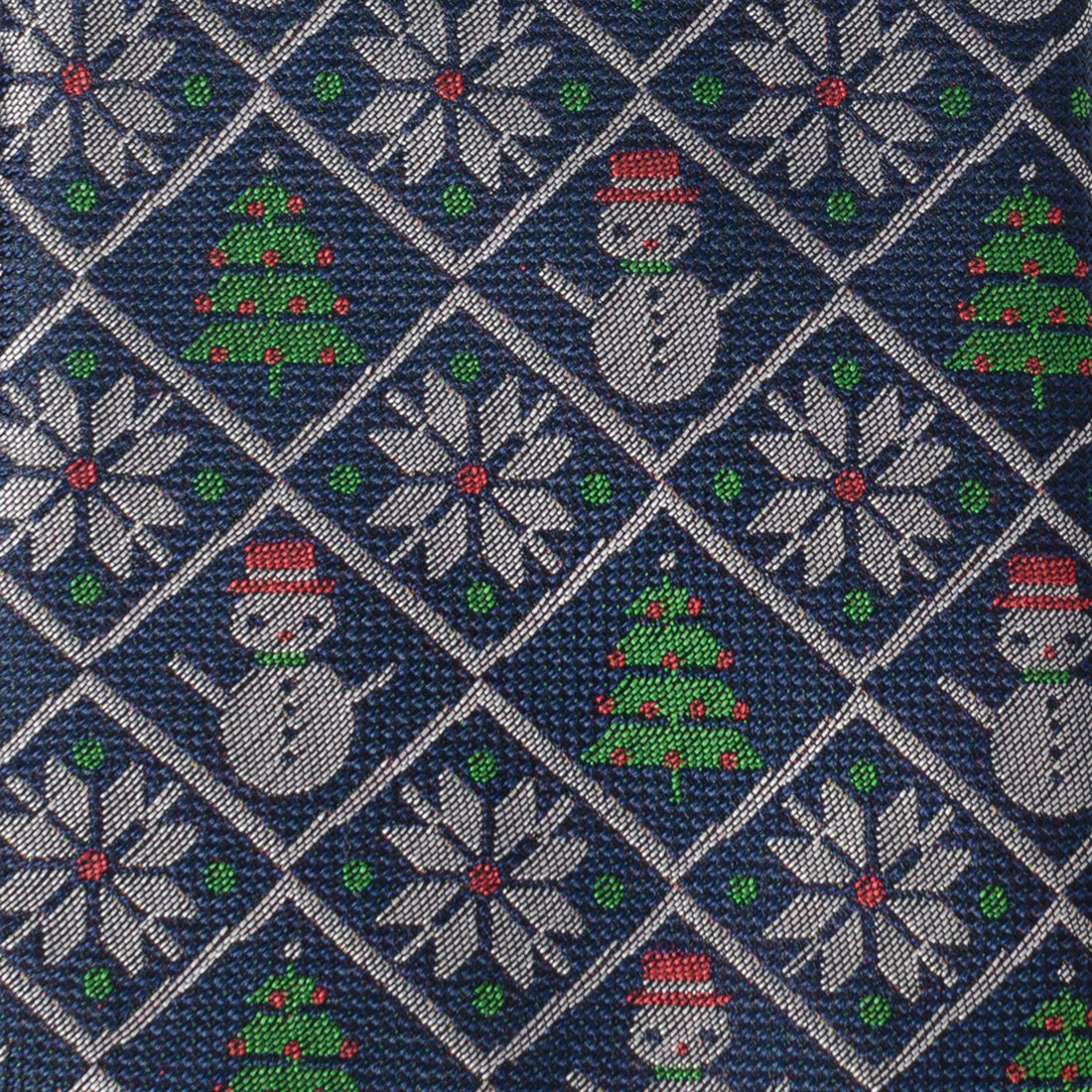 Sweater Weather Blue Holiday Men's Silk Necktie - Image 4