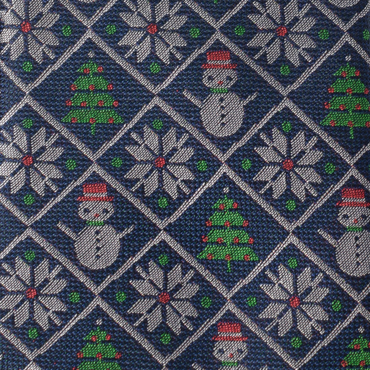Sweater Weather Blue Holiday Men's Silk Necktie - Image 4