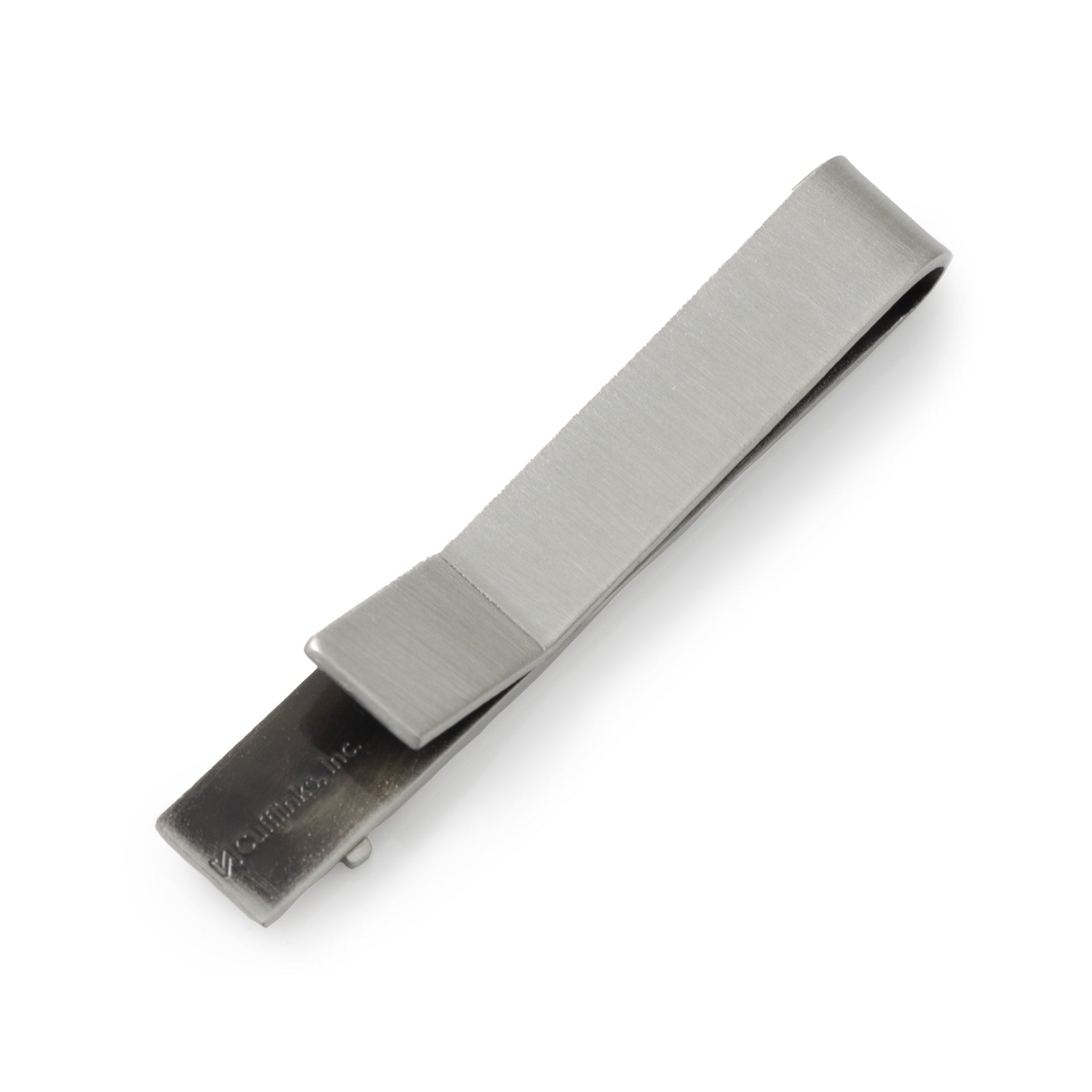 Silver Holiday Tree Tie Bar with Green Enamel Accent - Image 3