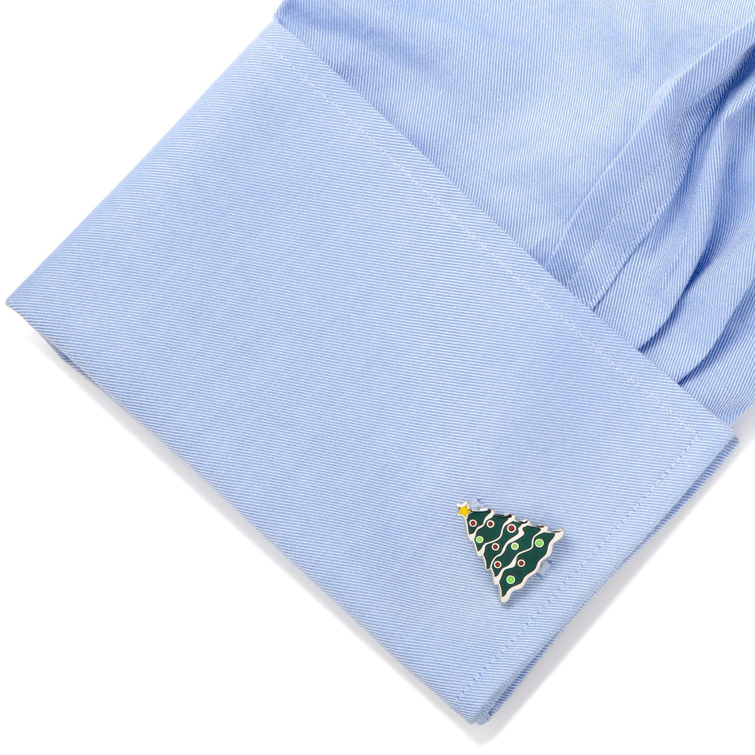 Christmas Tree Cufflinks with Colorful Enamel and Star Topper - Image 3