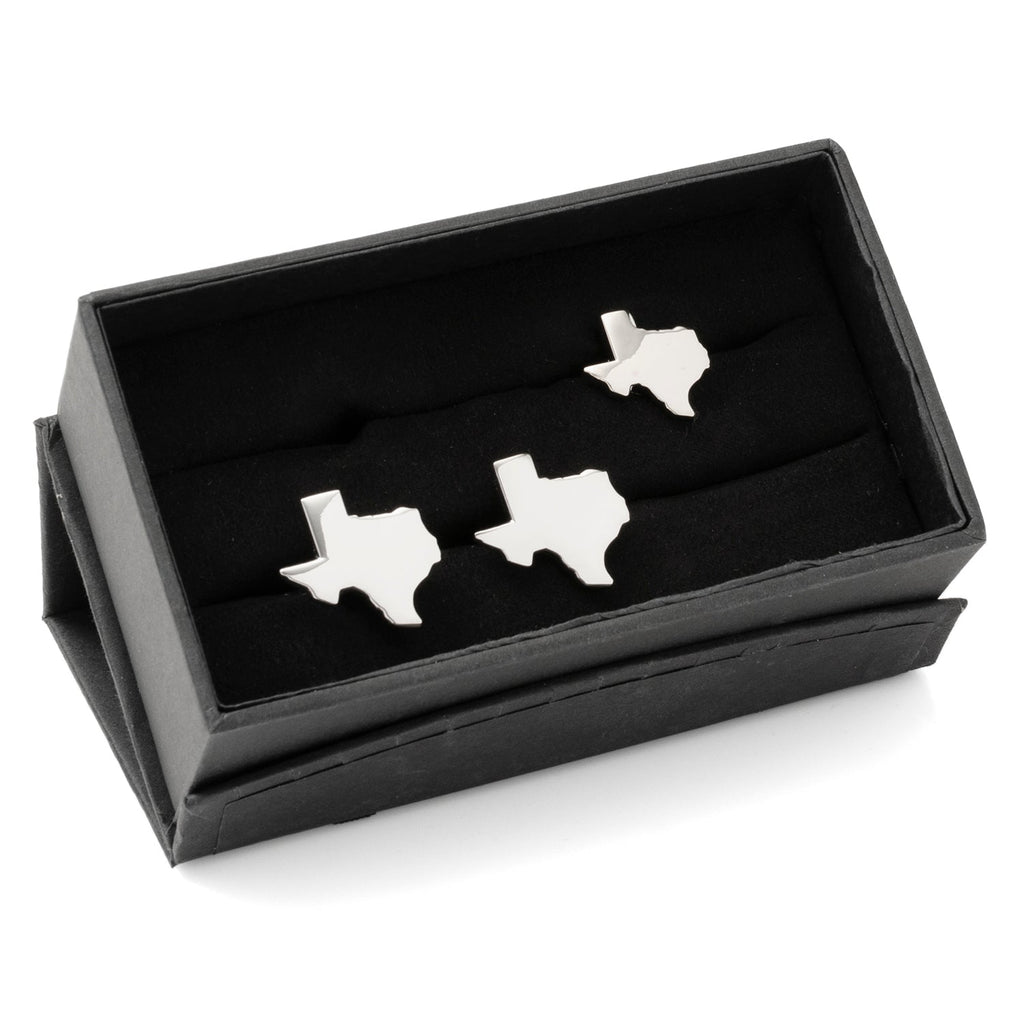 Silver Texas State Shape Cufflinks and Lapel Pin Gift Set - Image 2