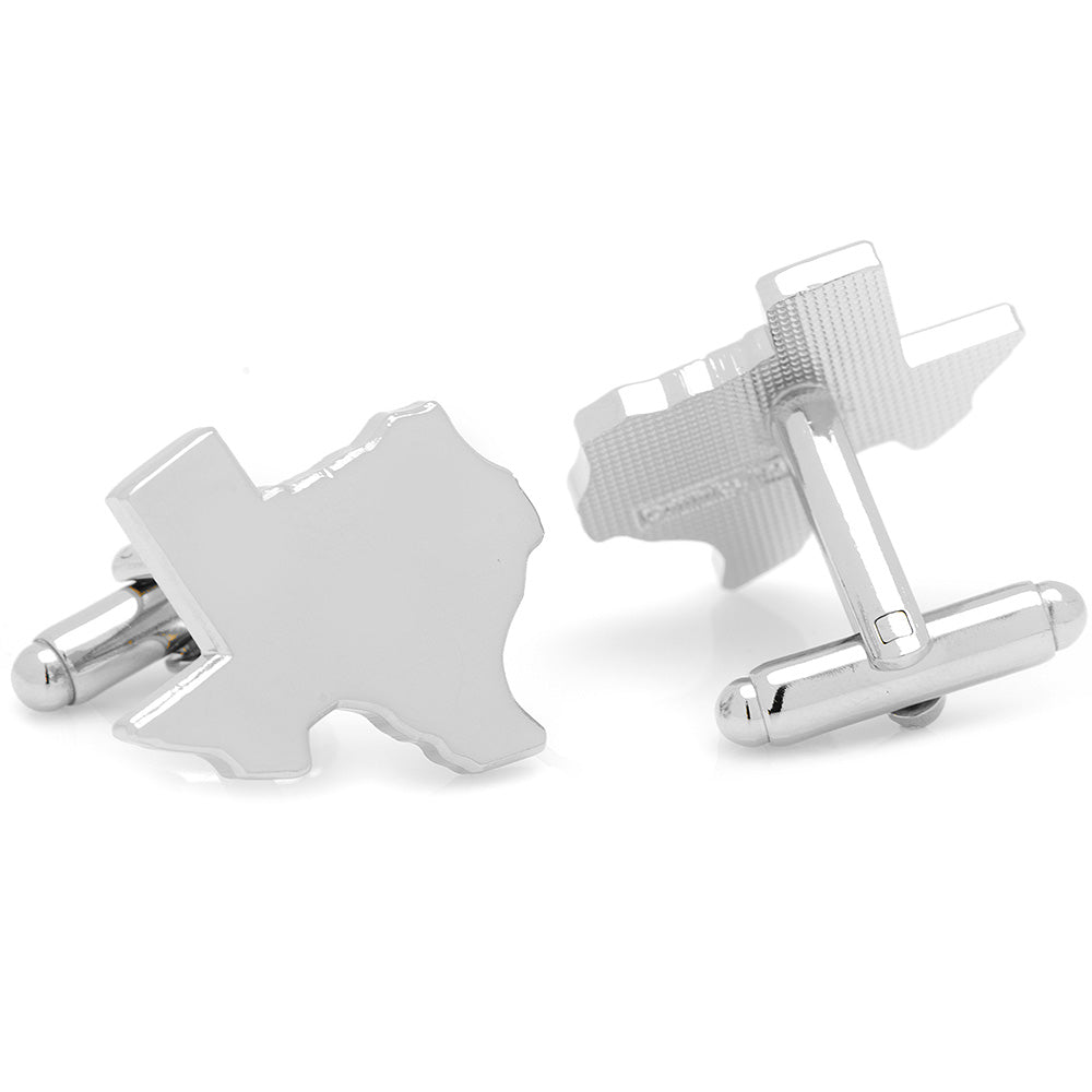 Silver Texas State Shape Cufflinks for Men - Image 2