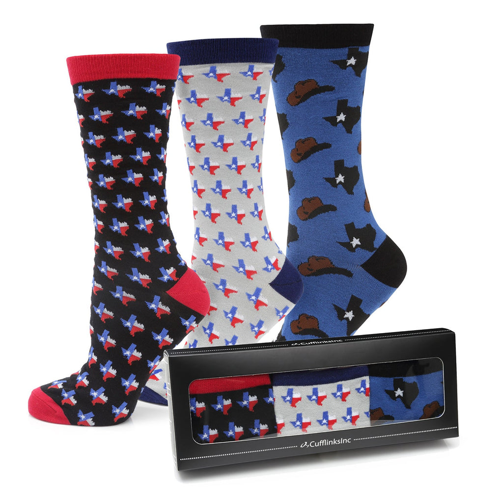 Texas Theme 3 Pack Crew Socks Gift Set for Men - Image 2