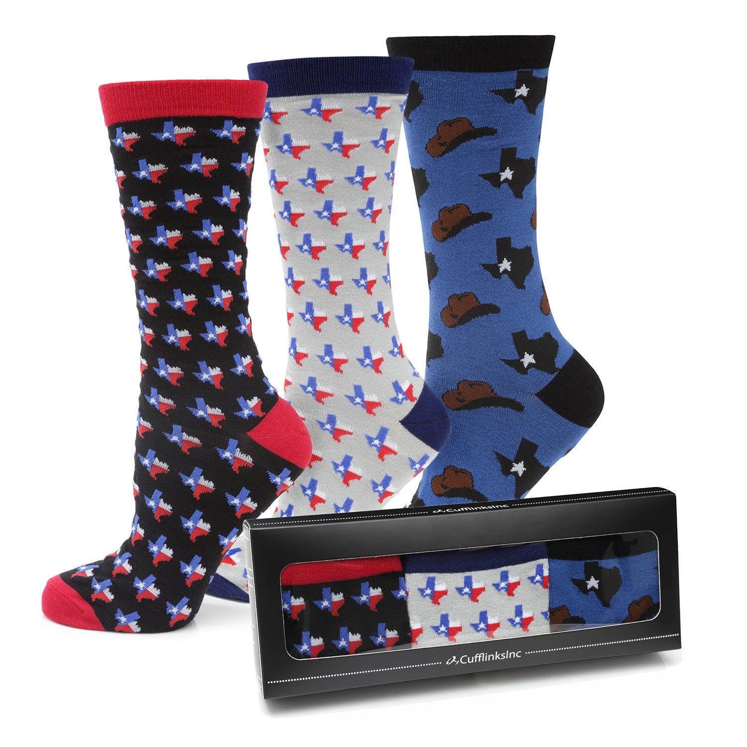Texas Theme 3 Pack Crew Socks Gift Set for Men - Image 2