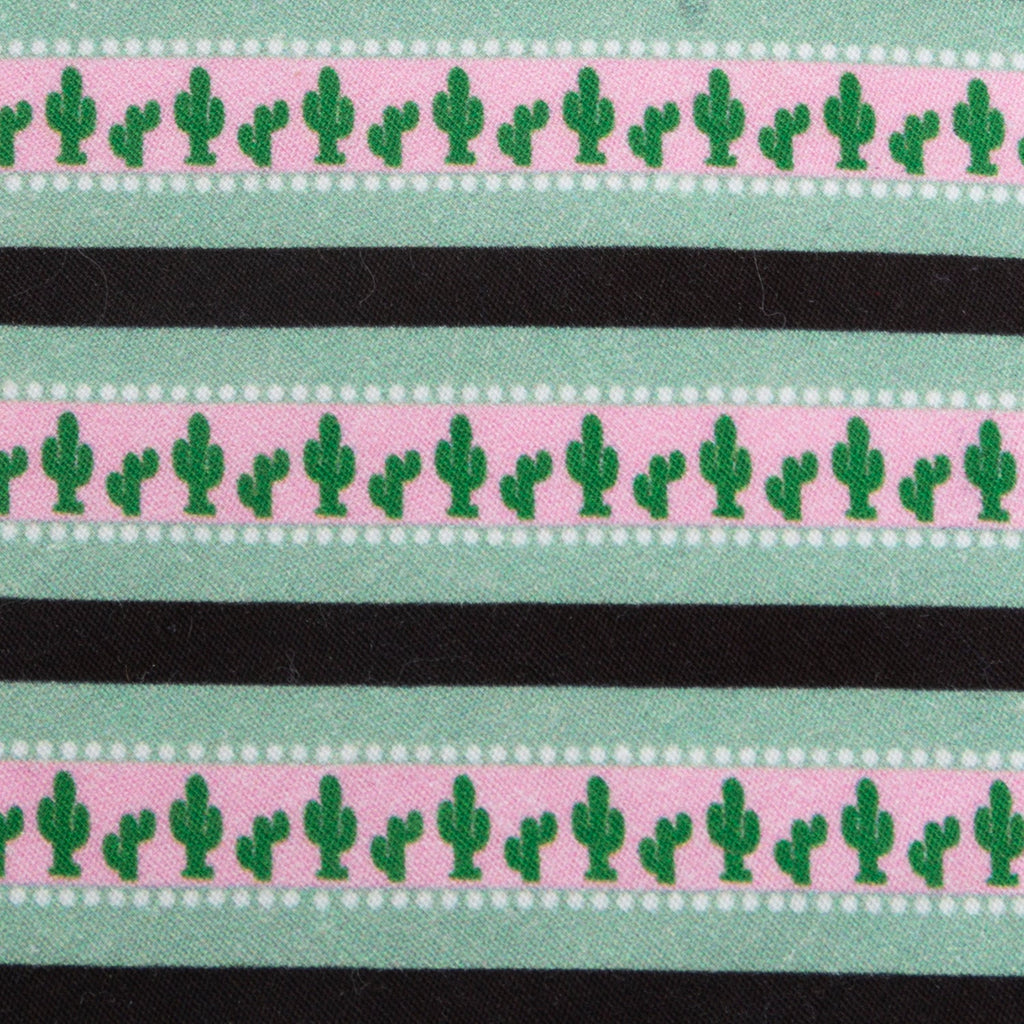 Texas Cactus Stripe Sage Green Novelty Cotton Mens Necktie - Image 5