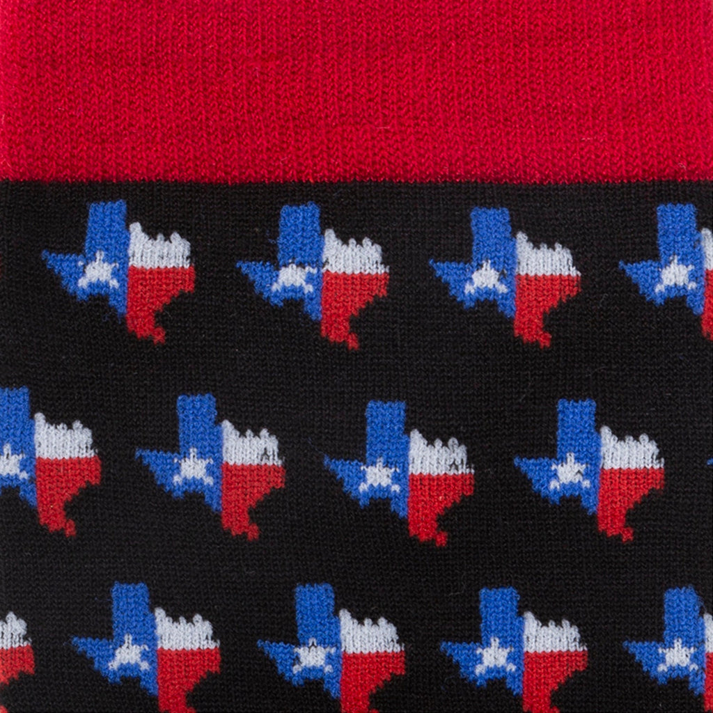 Texas State Flag Pattern Crew Socks in Black - Image 3
