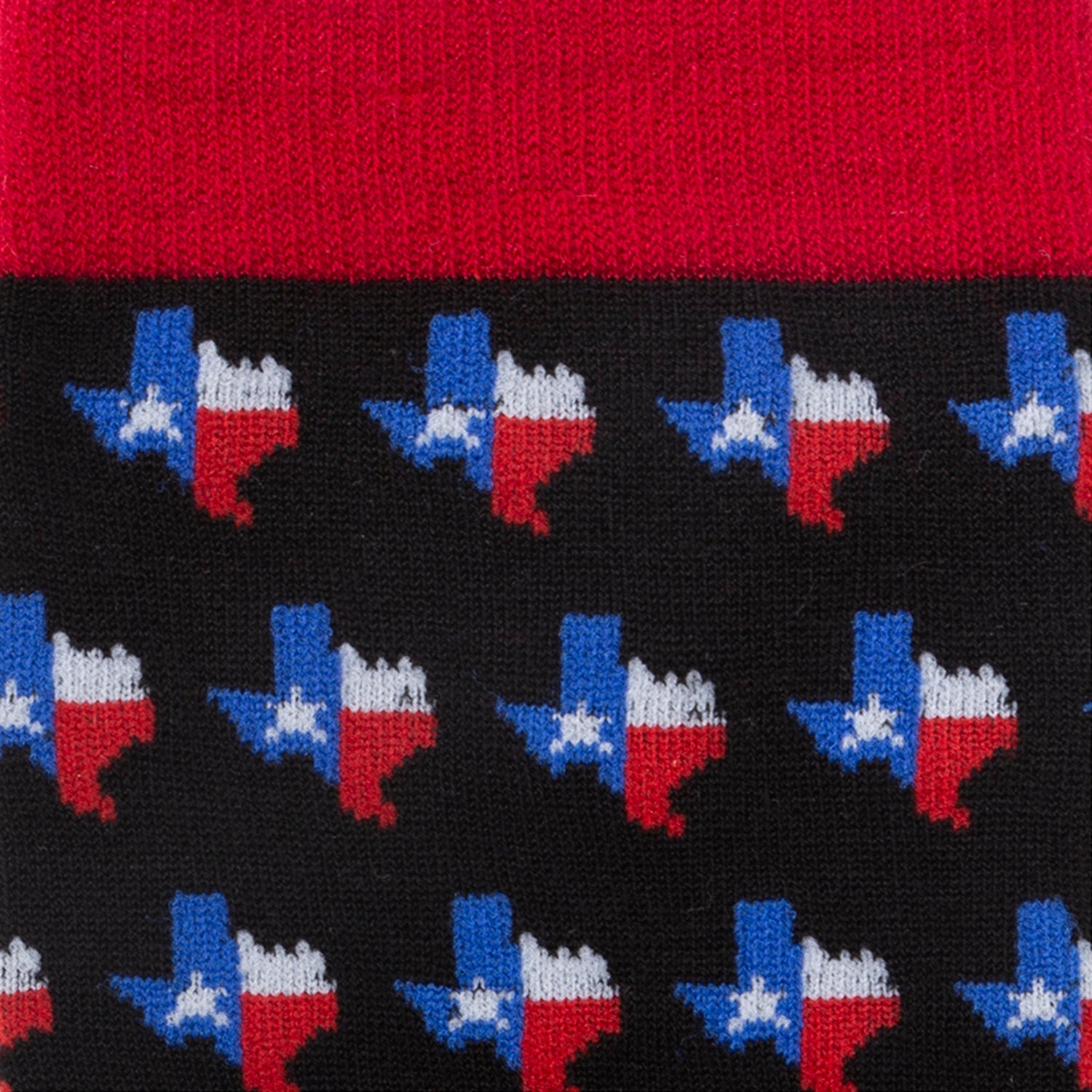 Texas State Flag Pattern Crew Socks in Black - Image 3