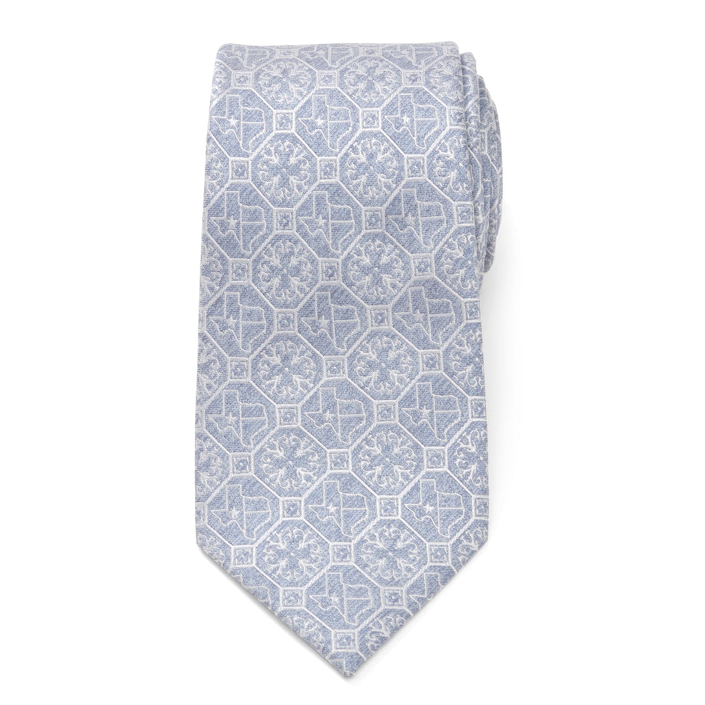 Texas State Lone Star Pale Blue Silk Necktie for Formal Events - Image 3