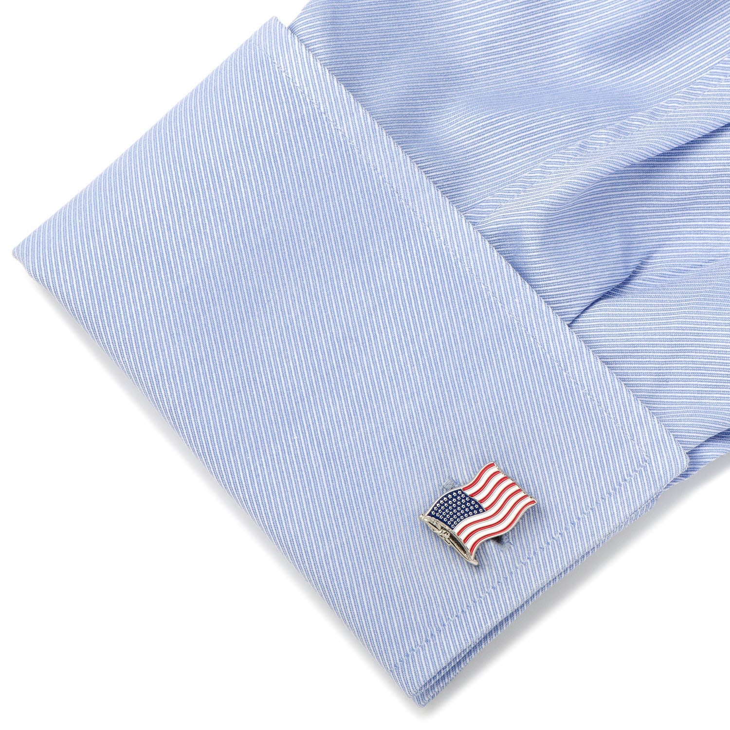 American Flag Cufflinks and Matching Tie Bar Gift Set - Image 7
