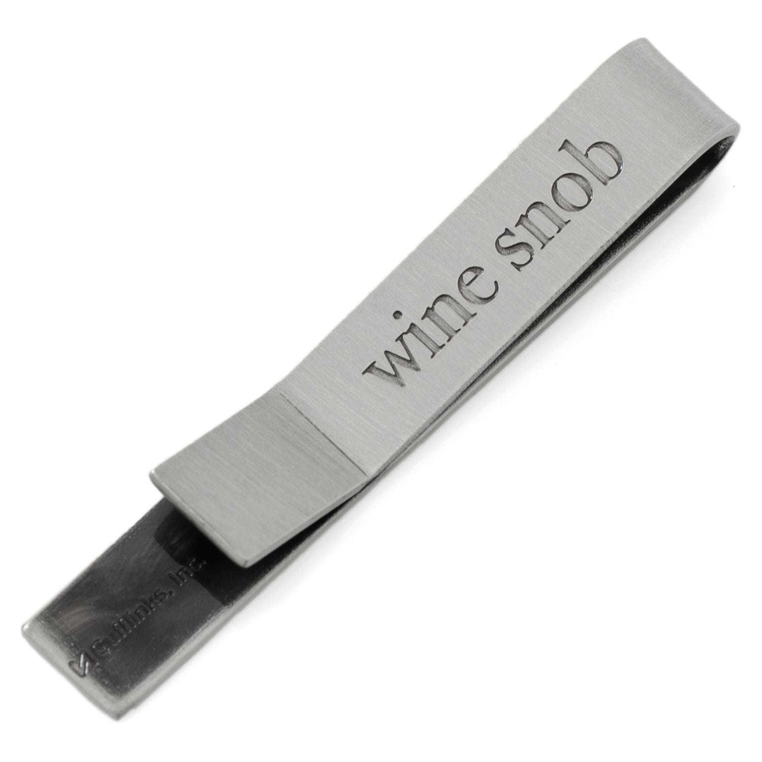 Wine Snob Antique Silver Tie Bar with Black Enamel Detail - Image 4
