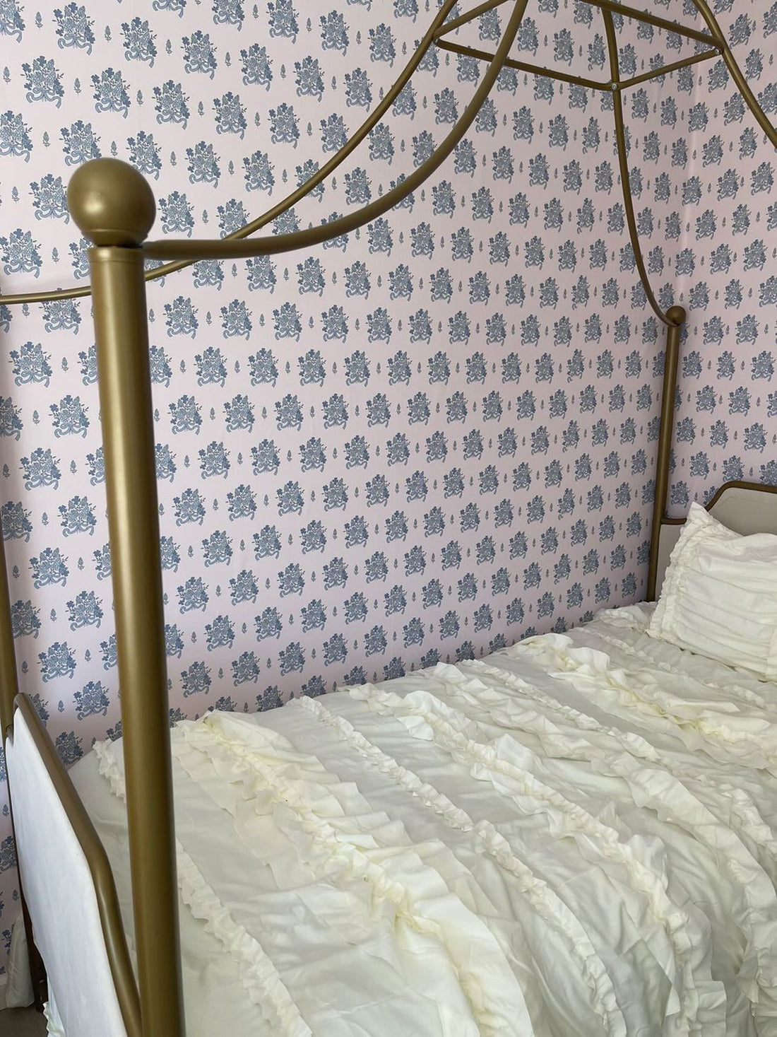 Freya Floral Removable Wallpaper in Pink and Blue